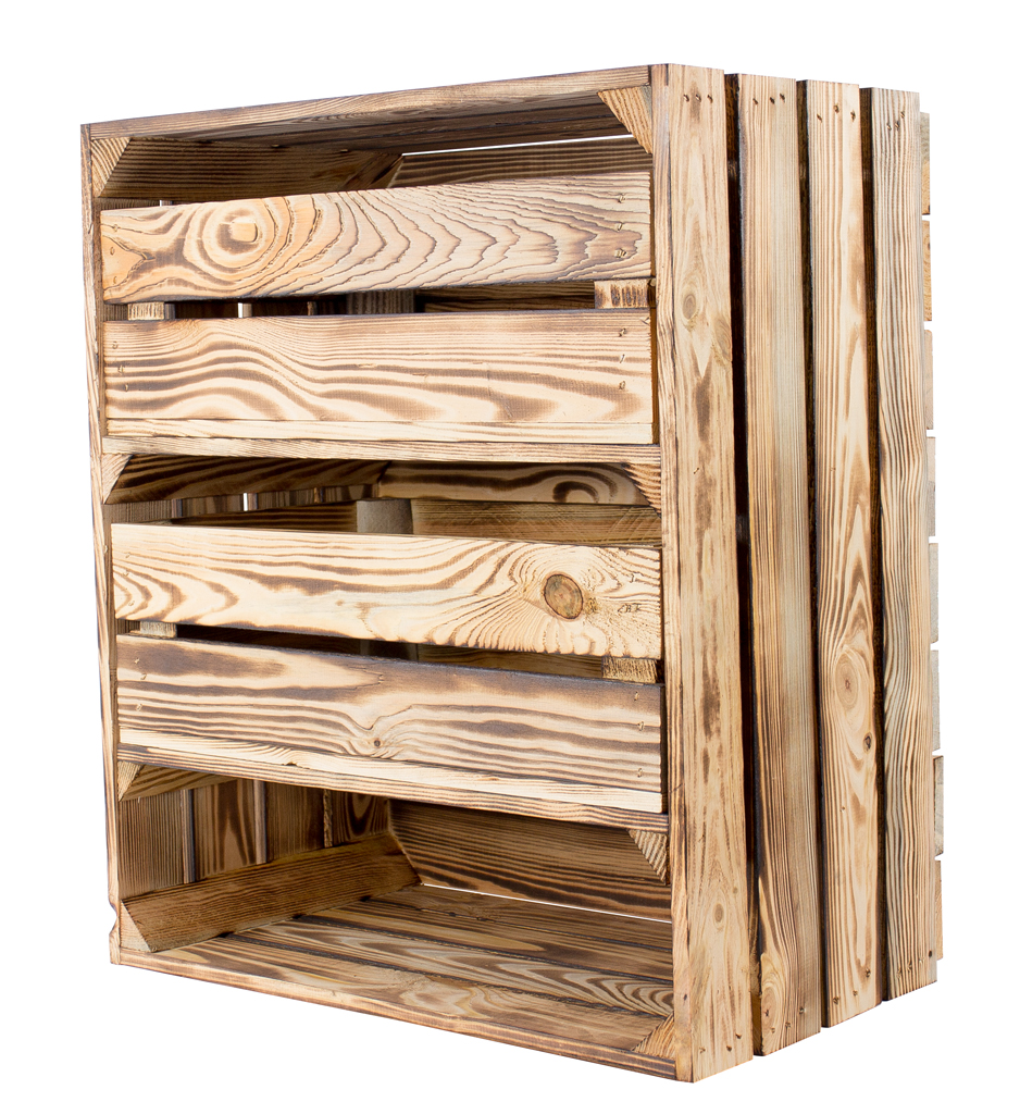 Neue Holzkisten: Hohe Holzkiste | inklusive 2 Schubladen | NEU