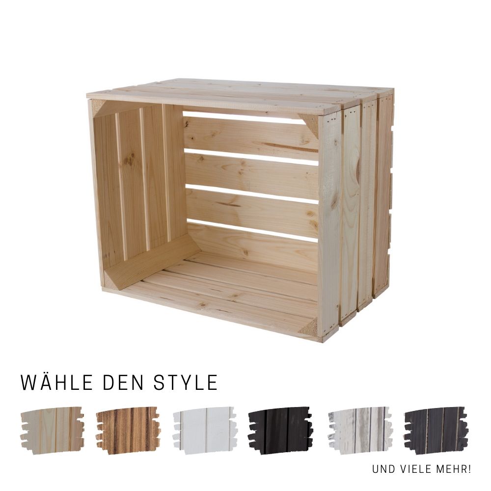 5x Schöne stabile Holzkiste im Naturton 50x40x30cm dekorativ und praktisch 