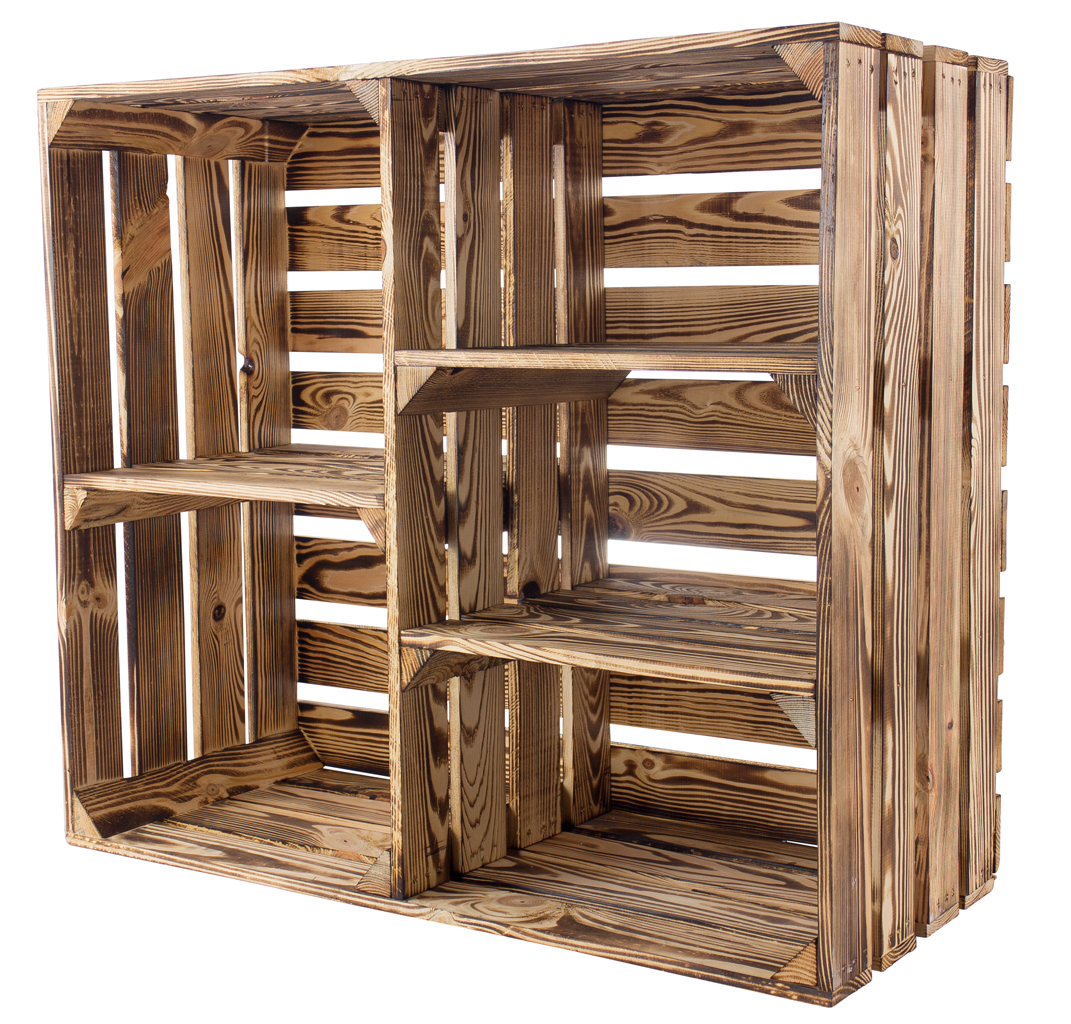 50x40x30cm 5x Schöne stabile Holzkiste im Naturton dekorativ und praktisch 