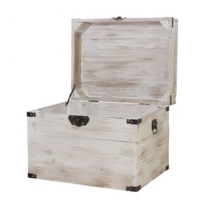 Möbel: weiße Holzkiste Elsa mit Deckel | 45x35x35 cm | Neu
