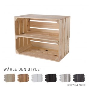 Neue Holzkisten: Neue Holzkiste mit Regalbrett| 50x40x30 cm |Holzkiste - stapelbar